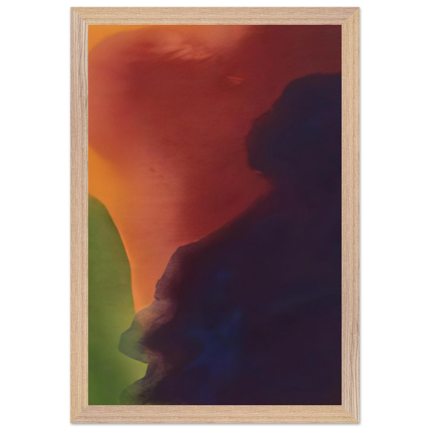 Helen Frankenthaler - Blue Atmosphere III - 1963 Wall art - 27x35 cm / 11x14 inches - Premium Wooden Framed Poster With Fine Art Paper-canvas - Black frame