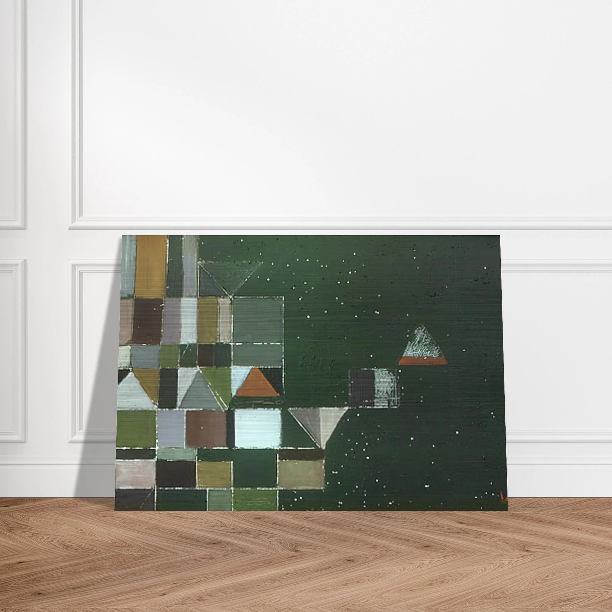 SQUARE MOTIF GREEN LILAC 1948 - Victor Pasmore Brushed Aluminum Print - 70x100 cm / 28x40 inches | Victor Pasmore Aluminum Print | Victor Pasmore Prints