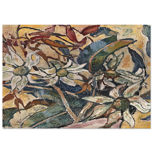 Flannel flowers and gum leaves - 1928 - Grace Cossington Smith Brushed Aluminum Print - 70x100 cm / 28x40 inches | Grace Cossington Smith Aluminum Print | Grace Cossington Smith Prints