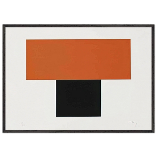 Red-Orange over Black - Ellsworth Kelly 70x100 cm / 28x40 inches Framed Art Print – Black Wooden Frame