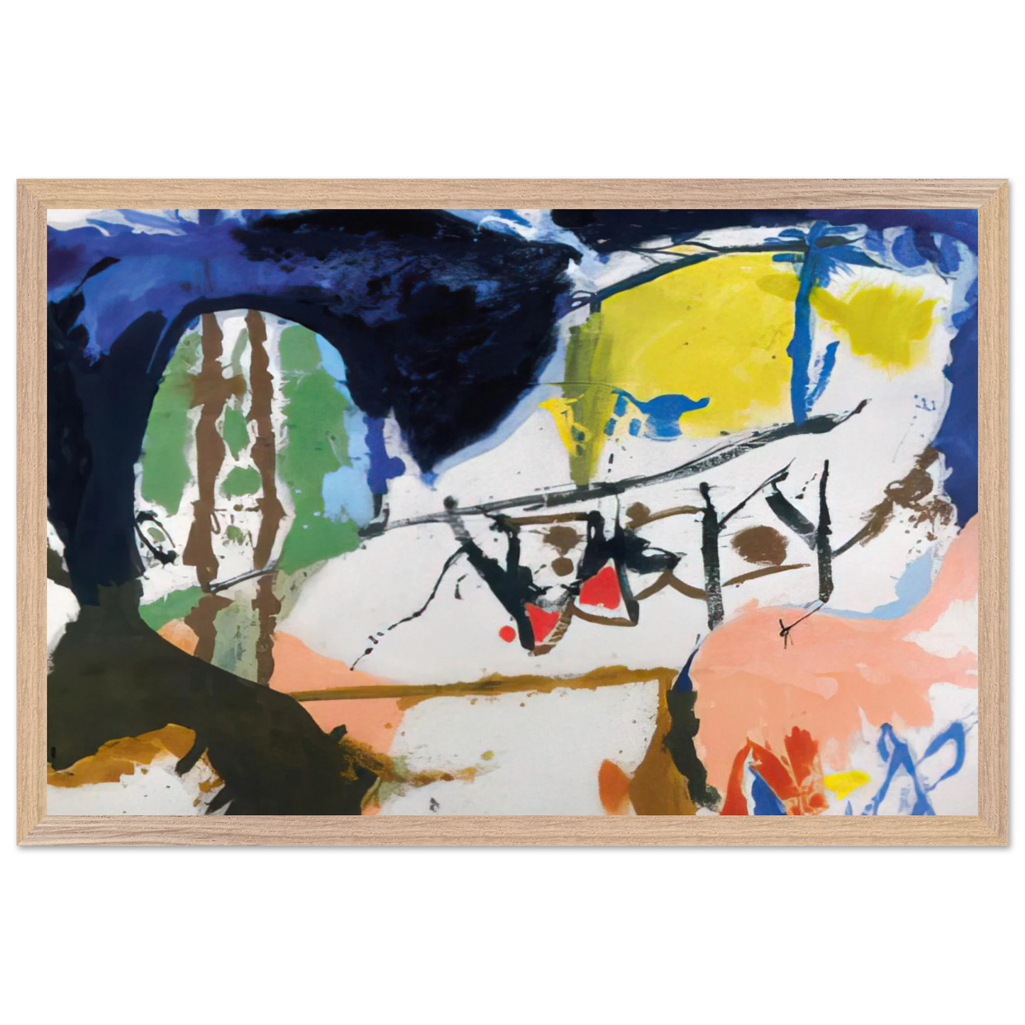 Helen Frankenthaler - Acres - 1959 Wall art - 40x50 cm / 16x20 inches - Premium Wooden Framed Poster With Fine Art Paper-canvas - Wood frame
