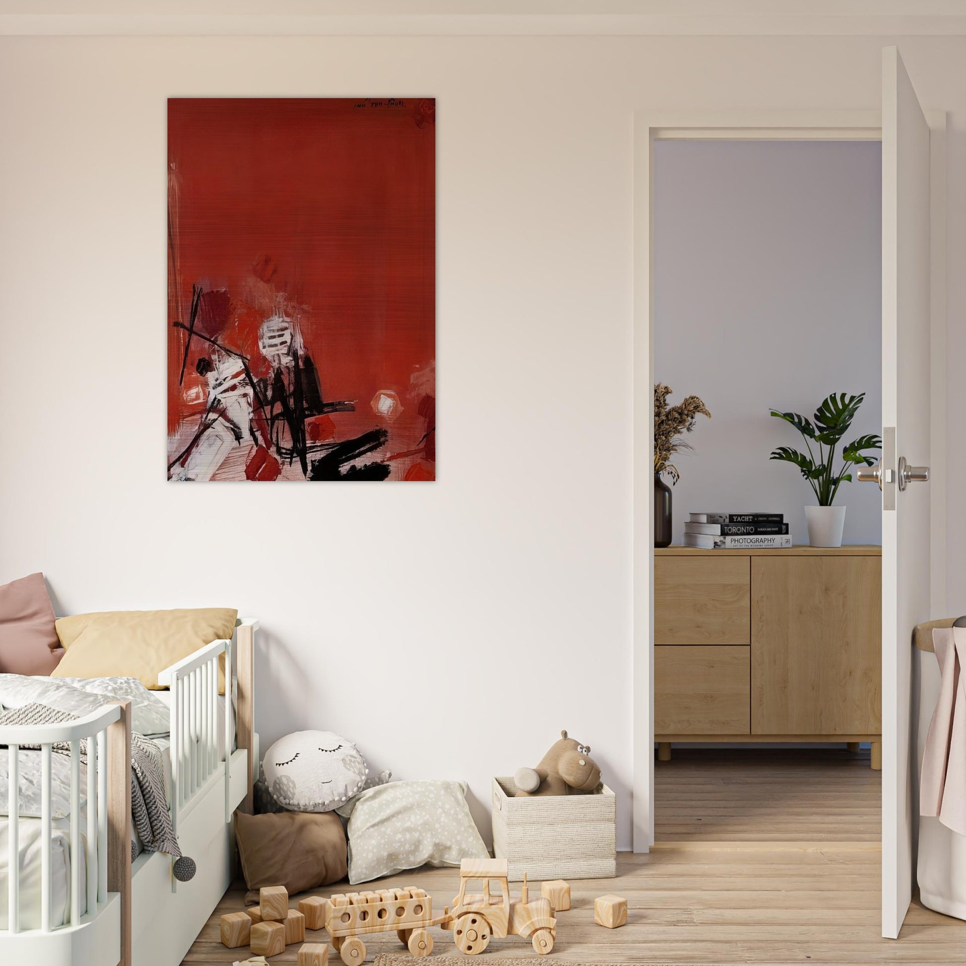 COMPOSITION ROUGE - Chu teh Chun Brushed Aluminum Print - 70x100 cm / 28x40 inches | Chu teh Chun Aluminum Print | Chu teh Chun Prints