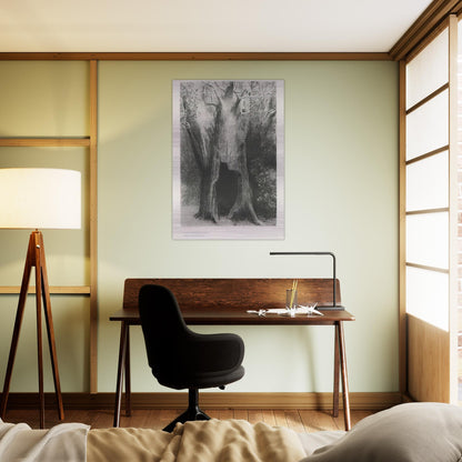 I PLUNGED INTO SOLITUDE I DWELT IN THE TREE BEHIND ME PLATE 9 1896 - Odilon Redon Brushed Aluminum Print - 70x100 cm / 28x40 inches | Odilon Redon Aluminum Print | Odilon Redon Prints