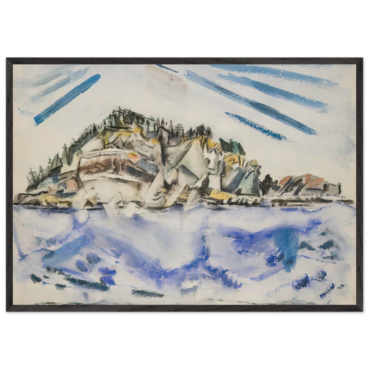 Island Ships Stern - 1934 - John Marin 70x100 cm / 28x40 inches Framed Art Print – Black Wooden Frame