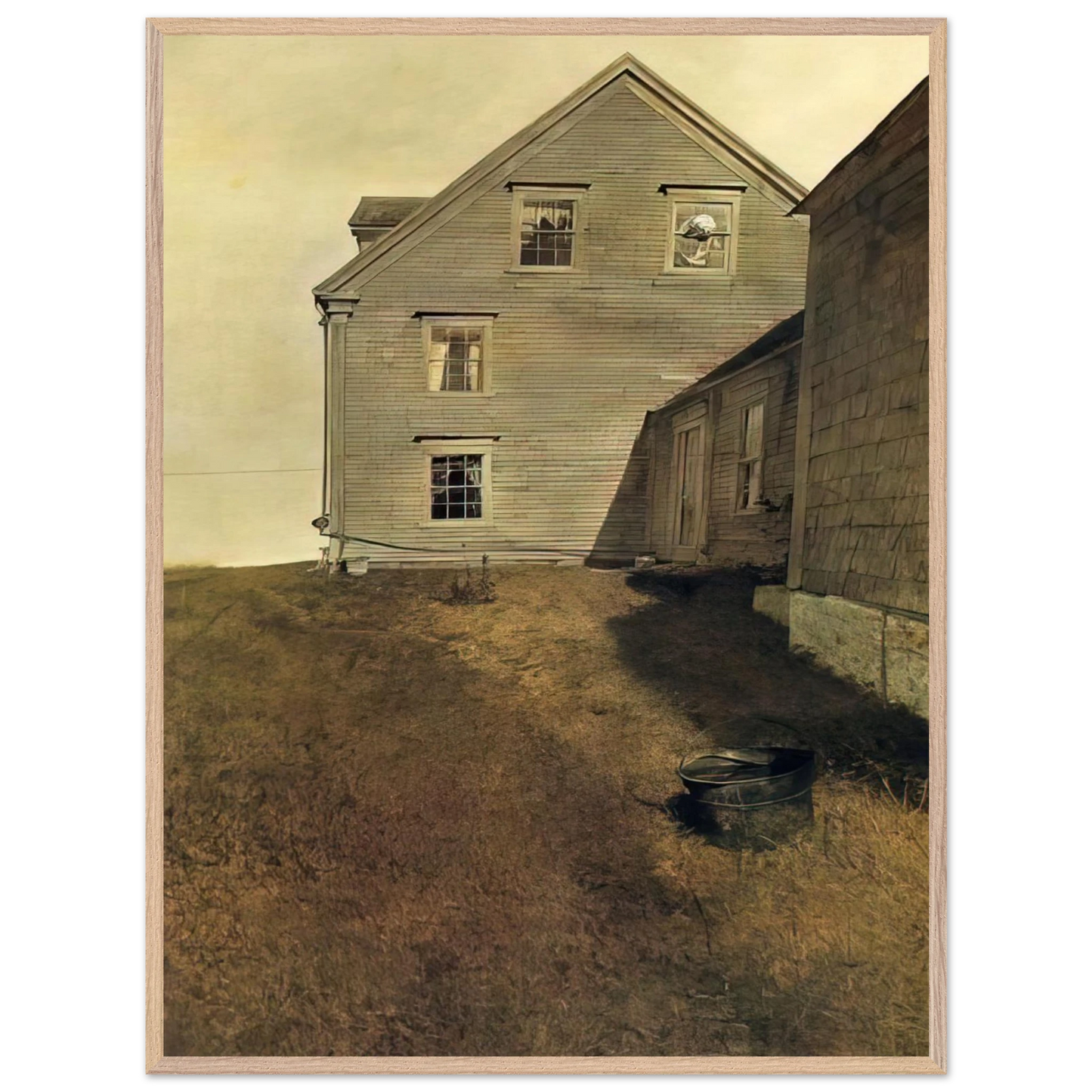 Andrew Wyeth - WEATHERSIDE Wall Art - 60x80 cm / 24x32 inches - Premium Wooden Framed Poster With Fine Art Paper-canvas - Black frame