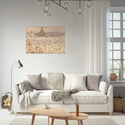 Wheat Field with Cypresses - Vincent van Gogh Brushed Aluminum Print - 70x100 cm / 28x40 inches | Vincent van Gogh Aluminum Print | Vincent van Gogh Prints