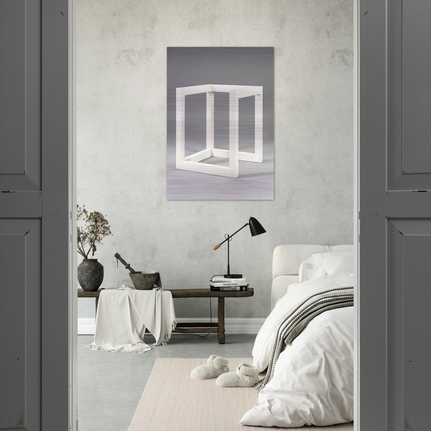 Incomplete Cube 10-4 - Sol LeWitt Brushed Aluminum Print - 70x100 cm / 28x40 inches | Sol LeWitt Aluminum Print | Sol LeWitt Prints