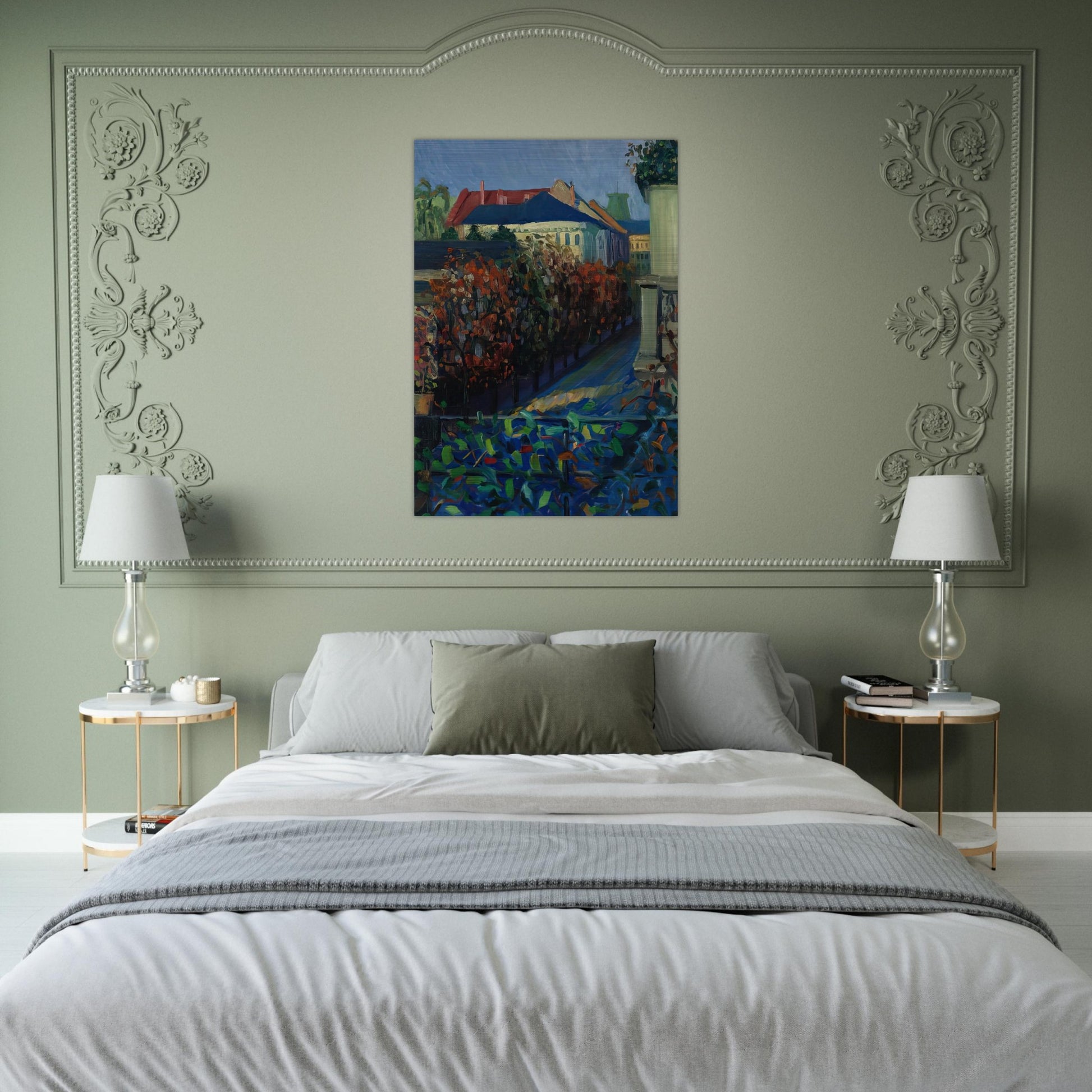 BLICK AUS DER BONNER WOHNUNG - Gabriele Munter Brushed Aluminum Print - 70x100 cm / 28x40 inches | Gabriele Munter Aluminum Print | Gabriele Munter Prints