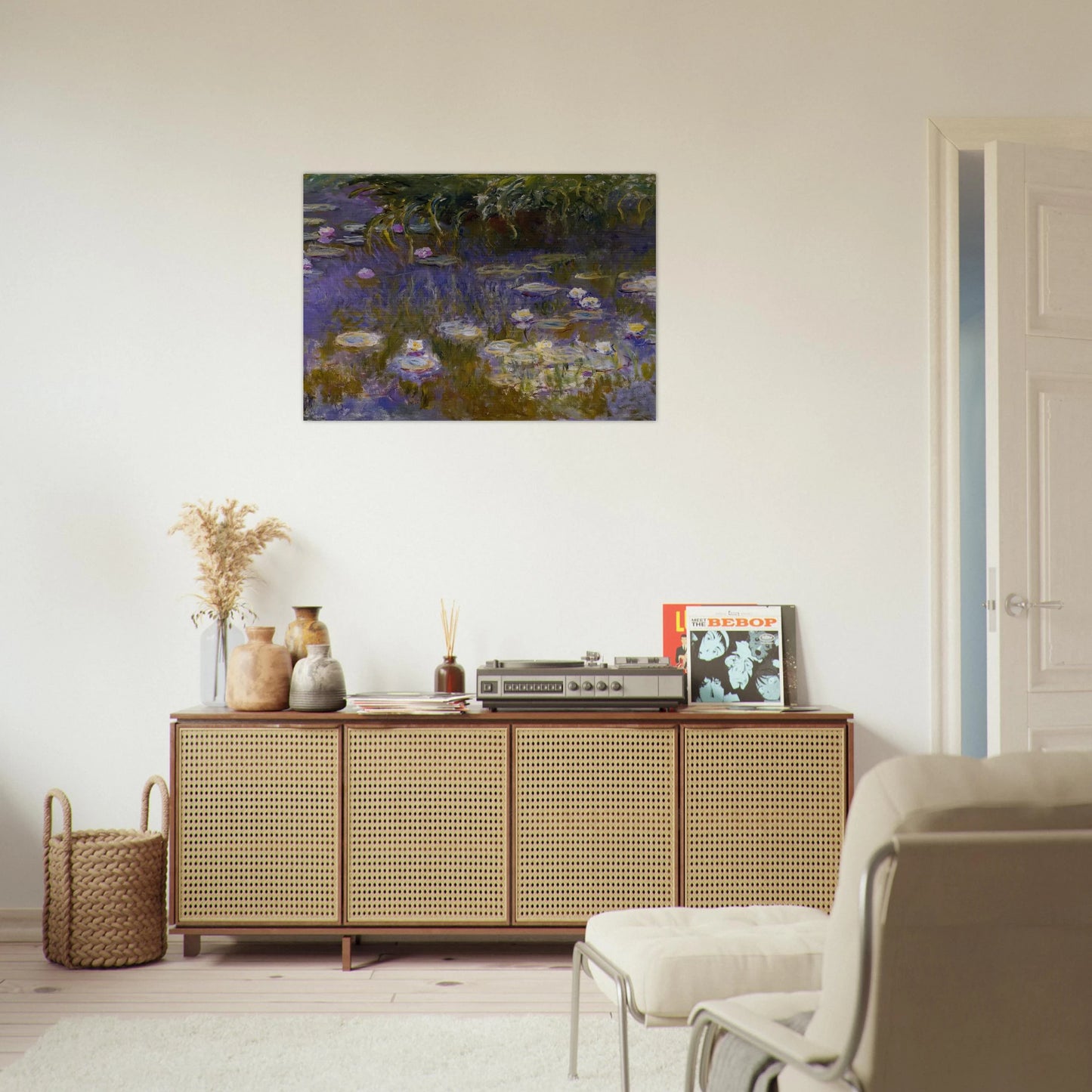Water Lilies, Yellow and Lilac - claude monet Brushed Aluminum Print - 70x100 cm / 28x40 inches | claude monet Aluminum Print | claude monet Prints