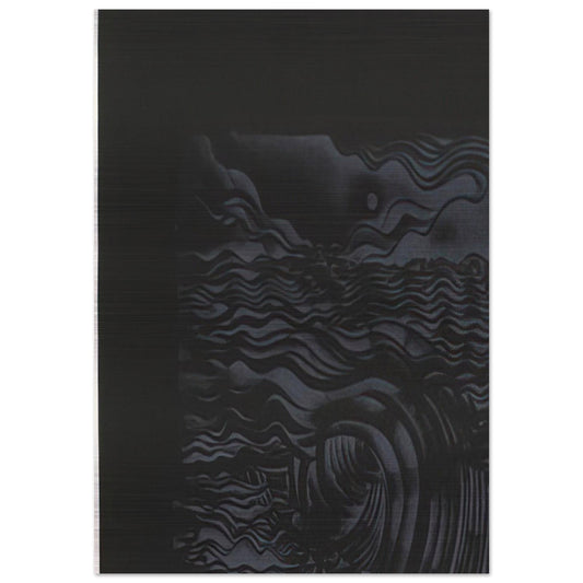 STUDY FOR AN UNTITLED PRINT WHITE ON BLACK 1982 - Lee Bontecou Brushed Aluminum Print - 70x100 cm / 28x40 inches | Lee Bontecou Aluminum Print | Lee Bontecou Prints
