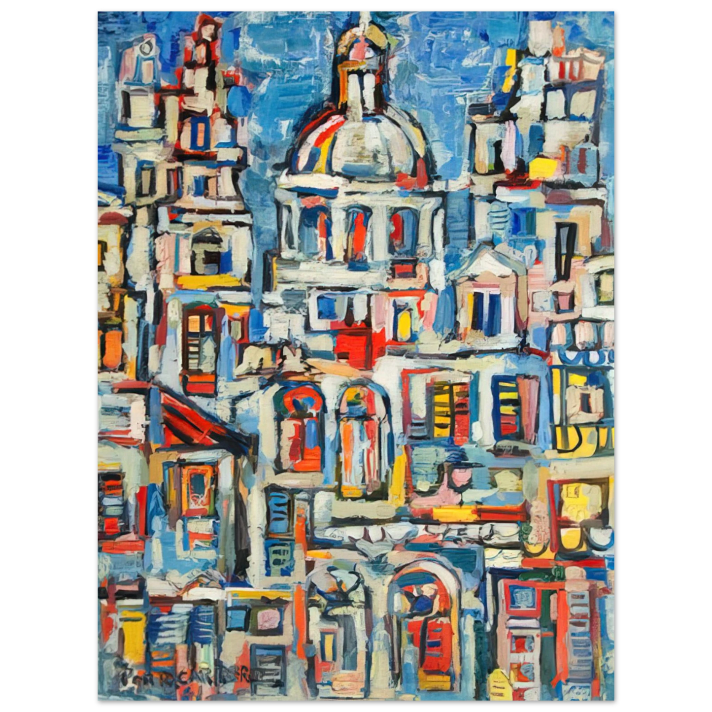 Rene Portocarrero - LANDSCAPE OF HAVANA 1961  75x100 cm / 30x40inches Fine Art Poster