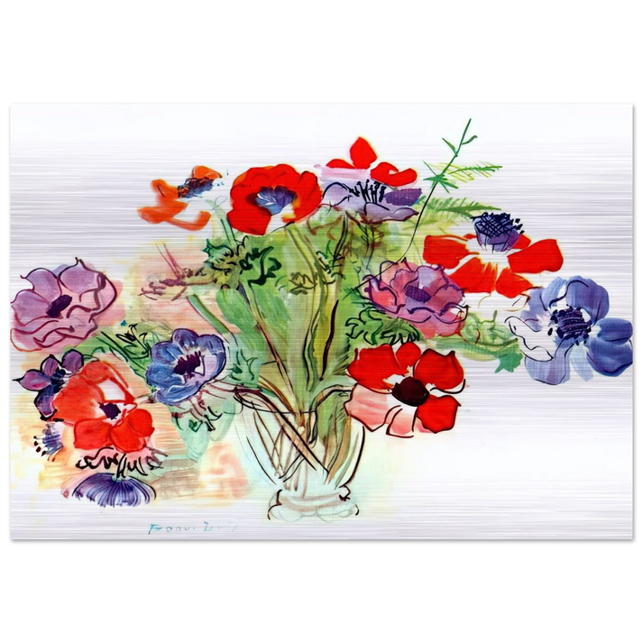 BOUQUET OF FLOWERS 1937 - Raoul Dufy Brushed Aluminum Print - 70x100 cm / 28x40 inches | Raoul Dufy Aluminum Print | Raoul Dufy Prints