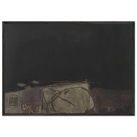 GREY AND GREEN PAINTING 1957 - Antoni Tapies 70x100 cm / 28x40 inches Framed Art Print – Black Wooden Frame