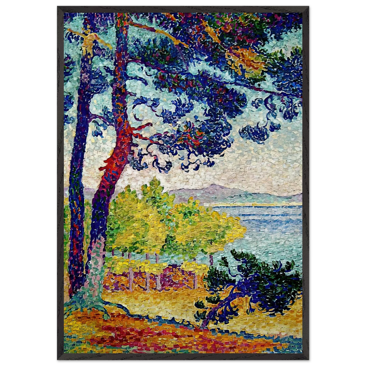 Afternoon at Pardigon Var - Henri-Edmond Cross 70x100 cm / 28x40 inches Framed Art Print – Black Wooden Frame