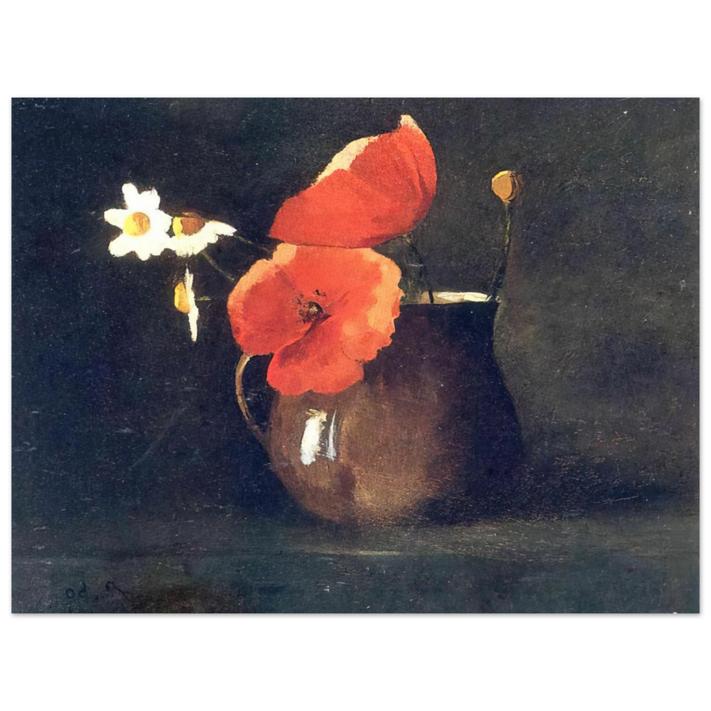 Odilon Redon - FLOWERS IN GREEN VASE  75x100 cm / 30x40inches Fine Art Poster