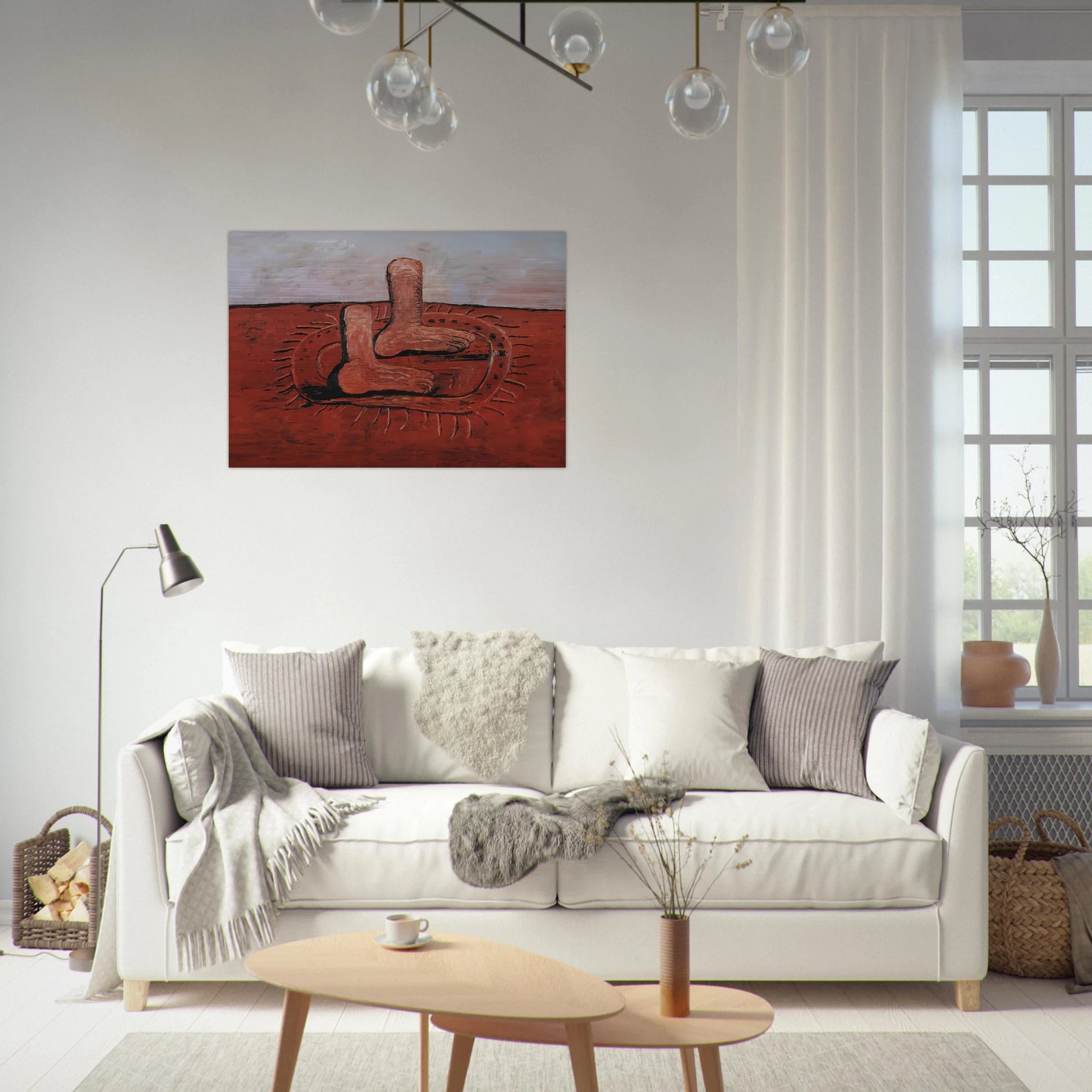 TWO FAT FEET - Philip Guston Brushed Aluminum Print - 70x100 cm / 28x40 inches | Philip Guston Aluminum Print | Philip Guston Prints