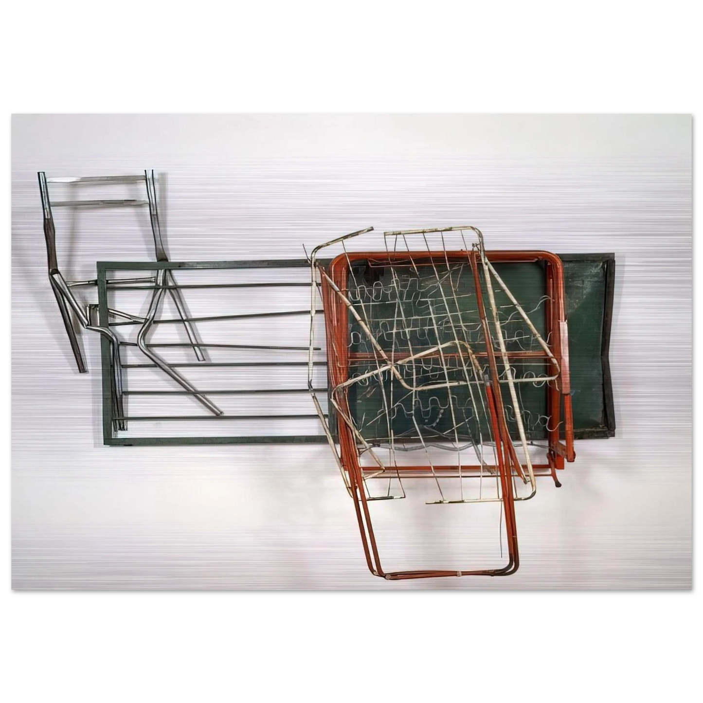 GREENHOUSE GLUT NEAPOLITAN 1987 - Robert Rauschenberg Brushed Aluminum Print - 70x100 cm / 28x40 inches | Robert Rauschenberg Aluminum Print | Robert Rauschenberg Prints