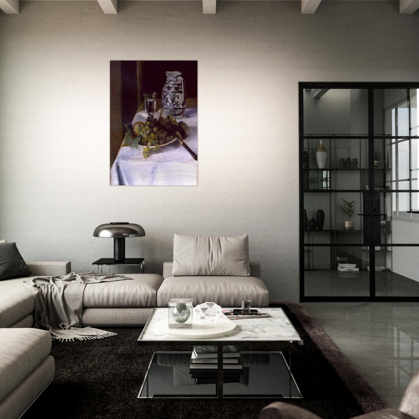 STILL LIFE WITH GRAPES 1896 - Henri Matisse Brushed Aluminum Print - 70x100 cm / 28x40 inches | Henri Matisse Aluminum Print | Henri Matisse Prints