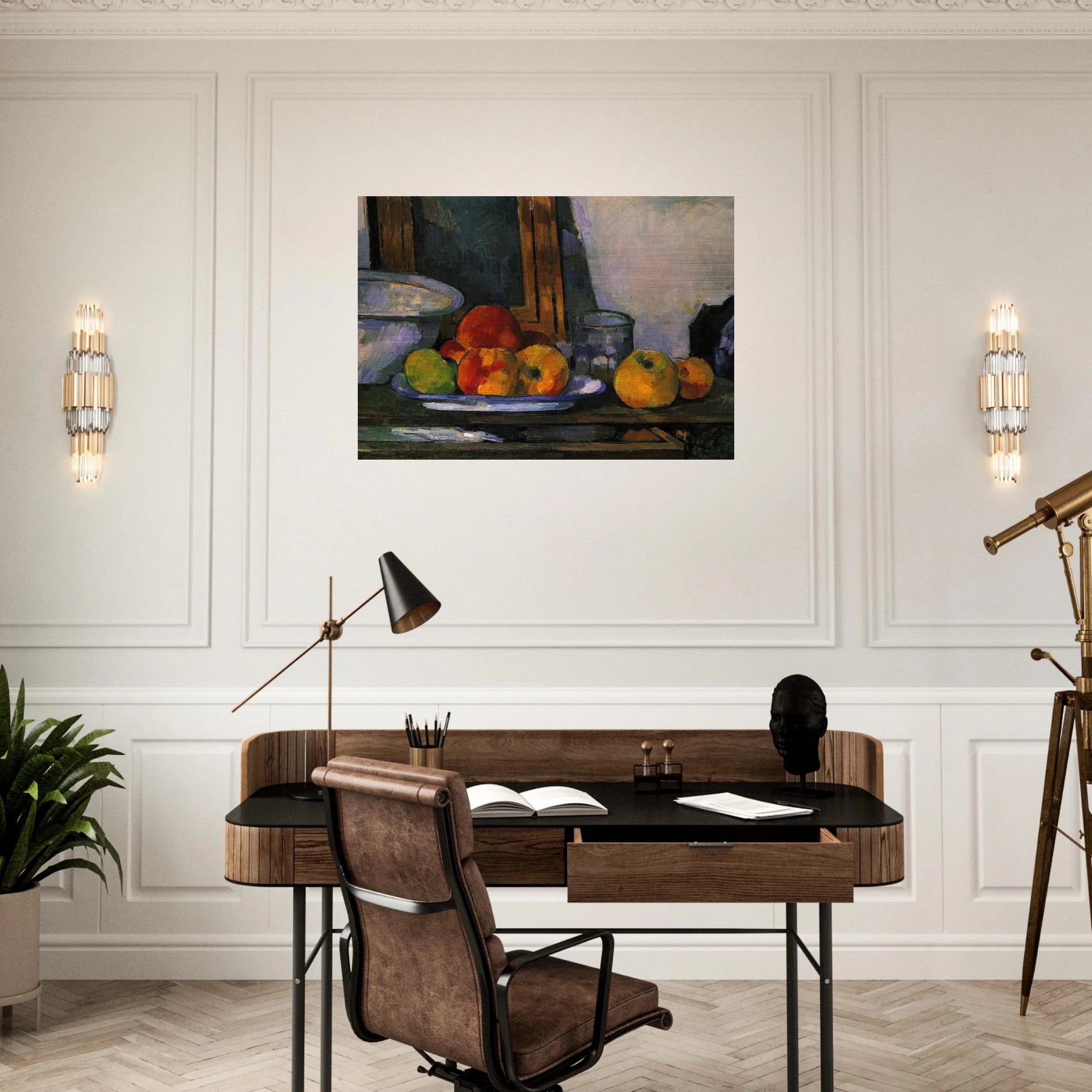 Still life with open drawer - Paul Cézanne Brushed Aluminum Print - 70x100 cm / 28x40 inches | Paul Cézanne Aluminum Print | Paul Cézanne Prints