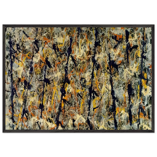 BLUE POLES NUMBER 11 1952 1 - Jackson Pollock 70x100 cm / 28x40 inches Framed Art Print – Black Wooden Frame
