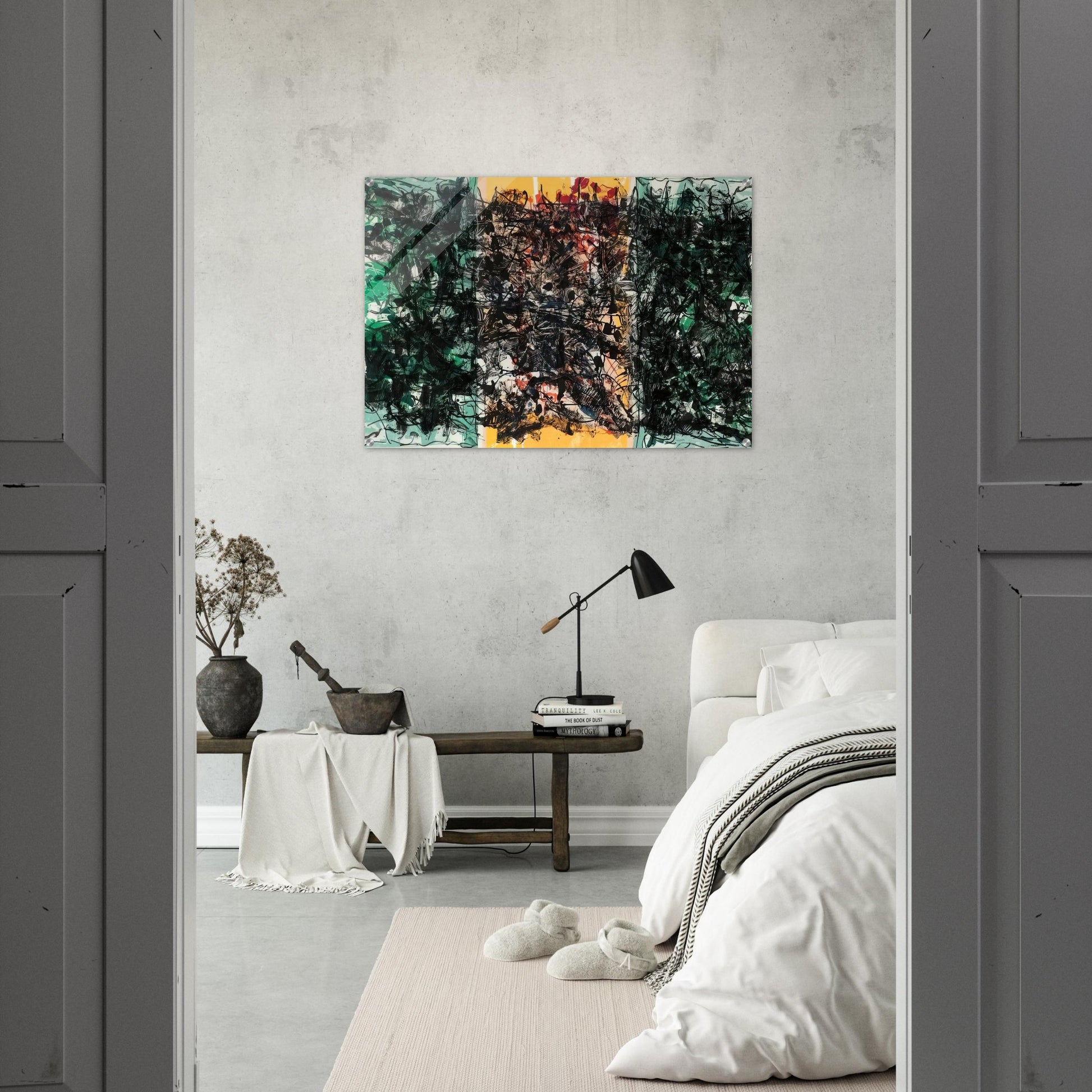 Triptyque orange - Jean-Paul Riopelle Acrylic Print - 70x100 cm / 28x40″ inches