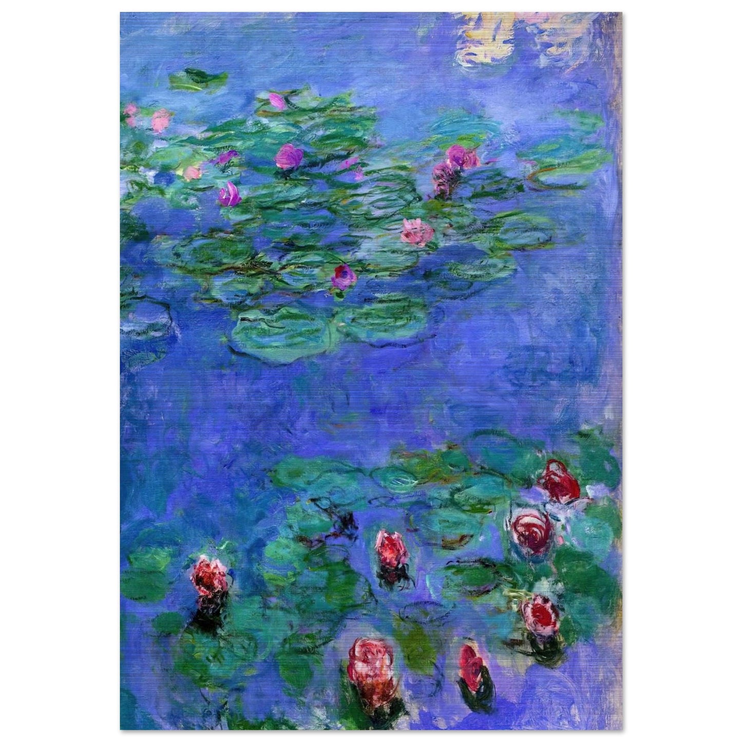 Water Lilies Red - claude monet Brushed Aluminum Print - 70x100 cm / 28x40 inches | claude monet Aluminum Print | claude monet Prints