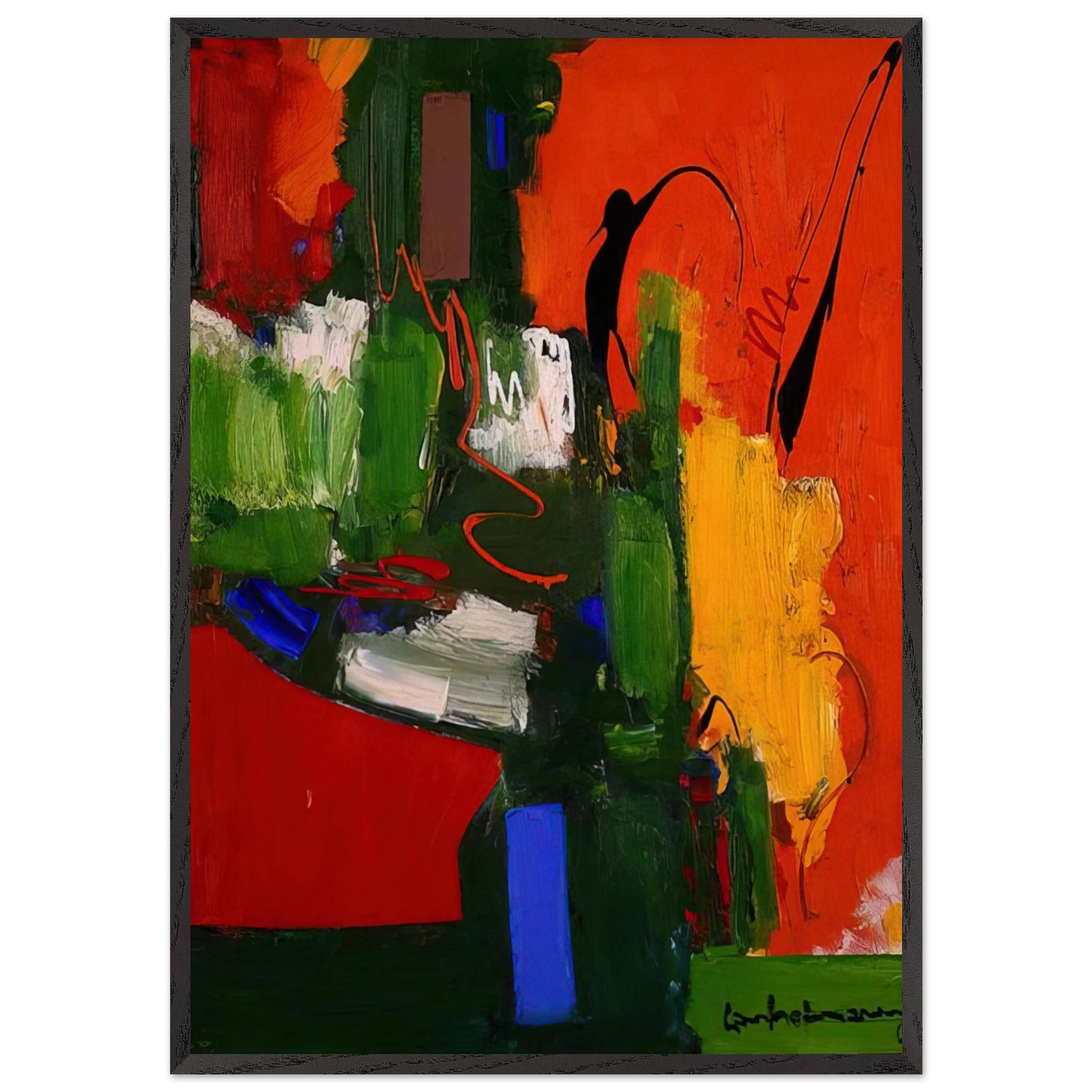 The Lark - Hans Hofmann 70x100 cm / 28x40 inches Framed Art Print – Black Wooden Frame