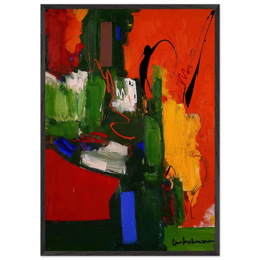 The Lark - Hans Hofmann 70x100 cm / 28x40 inches Framed Art Print – Black Wooden Frame