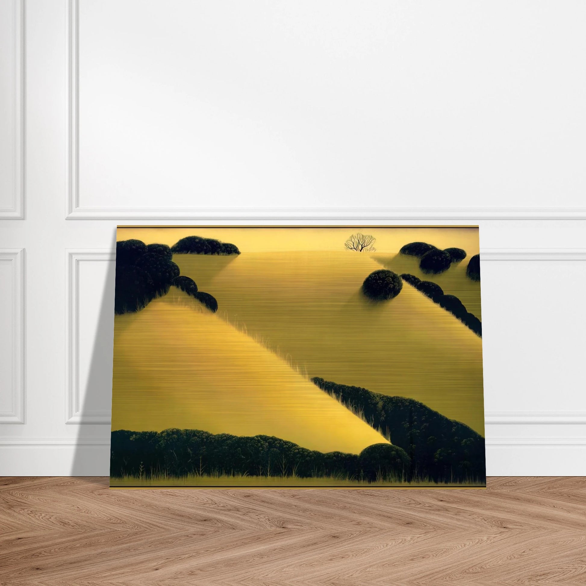 Golden Hills - Eyvind Earle Brushed Aluminum Print - 70x100 cm / 28x40 inches | Eyvind Earle Aluminum Print | Eyvind Earle Prints