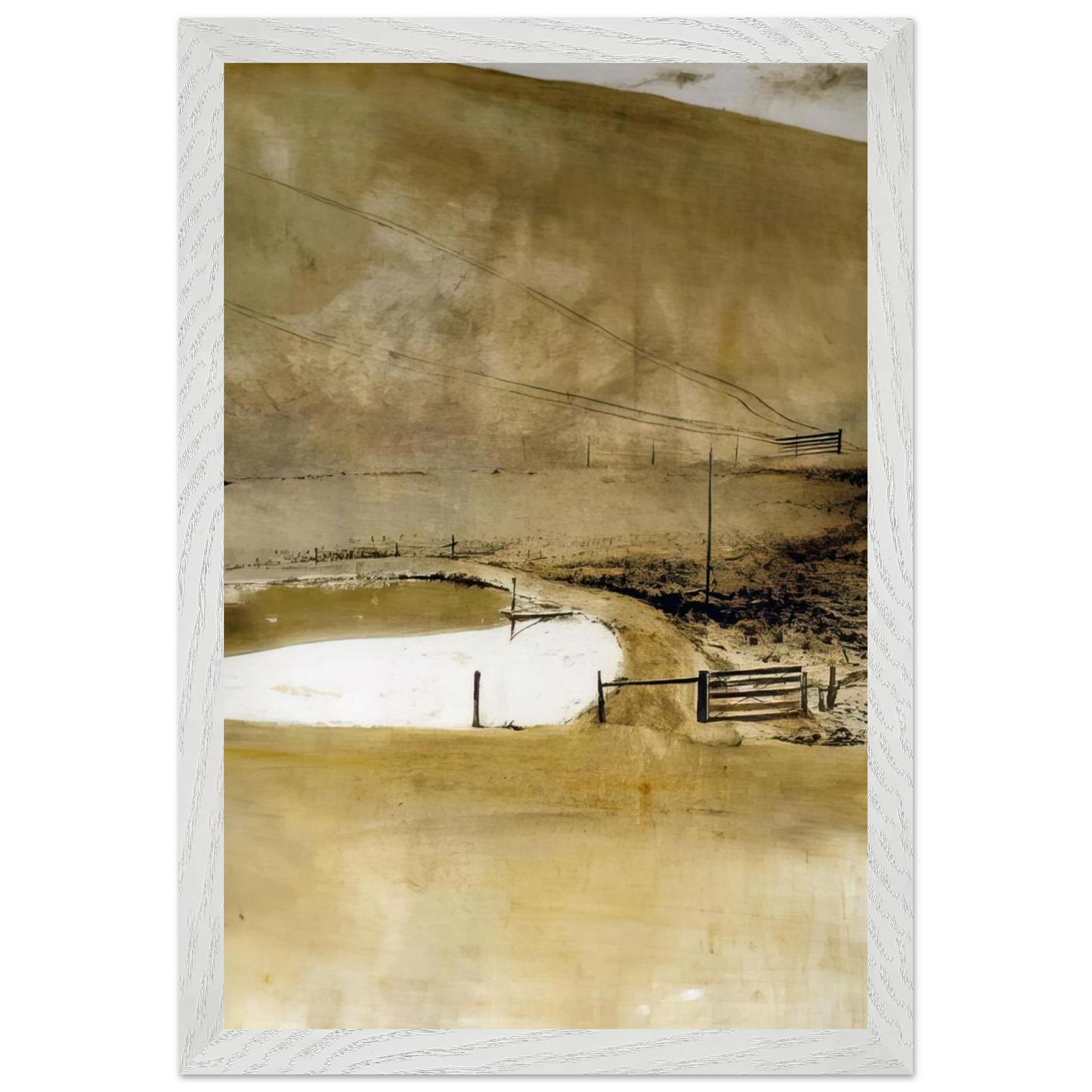 Andrew Wyeth - NOT DETECTED 34 Wall Art - 21x29.7 cm / 8x12" - Premium Wooden Framed Poster With Fine Art Paper - White frame