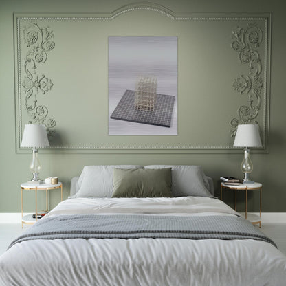 Modular cube. Base - Sol LeWitt Brushed Aluminum Print - 70x100 cm / 28x40 inches | Sol LeWitt Aluminum Print | Sol LeWitt Prints