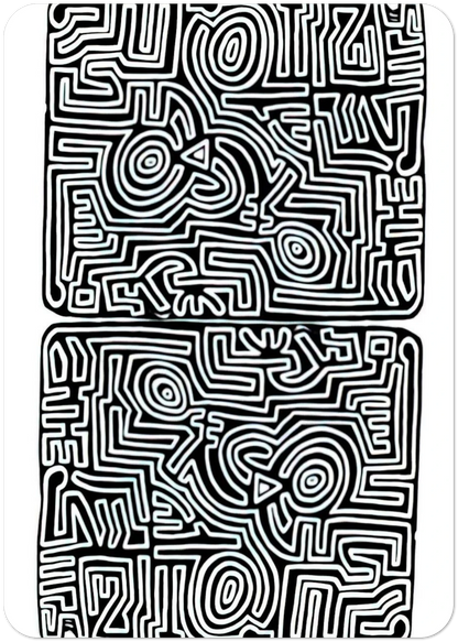 LABYRINTH 1989 By Keith Haring Pack of 10 Post Cards | Keith Haring Post Cards | A6 (10.5 x 14.8 cm) - 4.1 x 5.8 inches