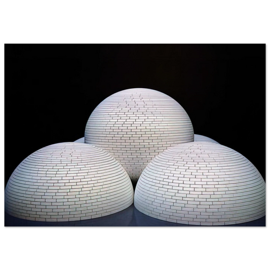 Model for Brick Structure four domes and a sphere - Sol LeWitt Brushed Aluminum Print - 70x100 cm / 28x40 inches | Sol LeWitt Aluminum Print | Sol LeWitt Prints