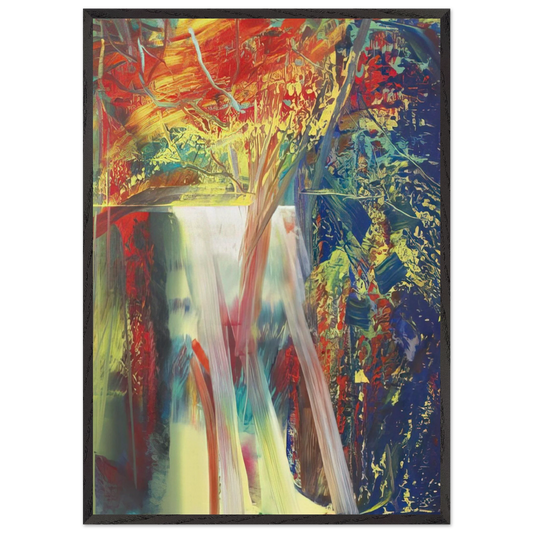 ABSTRACT PAINTING 610 1 - Gerhard Richter 70x100 cm / 28x40 inches Framed Art Print – Black Wooden Frame