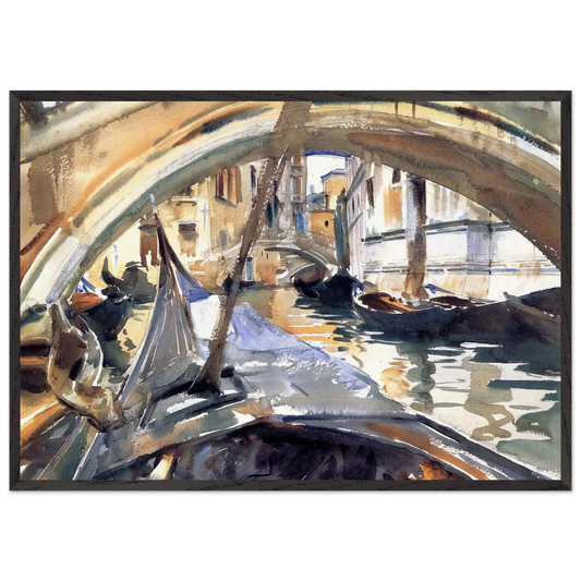 Rio de Santa Maria Formosa - John Singer Sargent 70x100 cm / 28x40 inches Framed Art Print – Black Wooden Frame