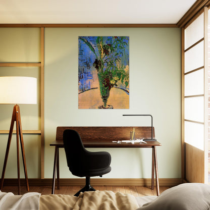 Still Life Glass with Wild Flowers - Vincent van Gogh Brushed Aluminum Print - 70x100 cm / 28x40 inches | Vincent van Gogh Aluminum Print | Vincent van Gogh Prints