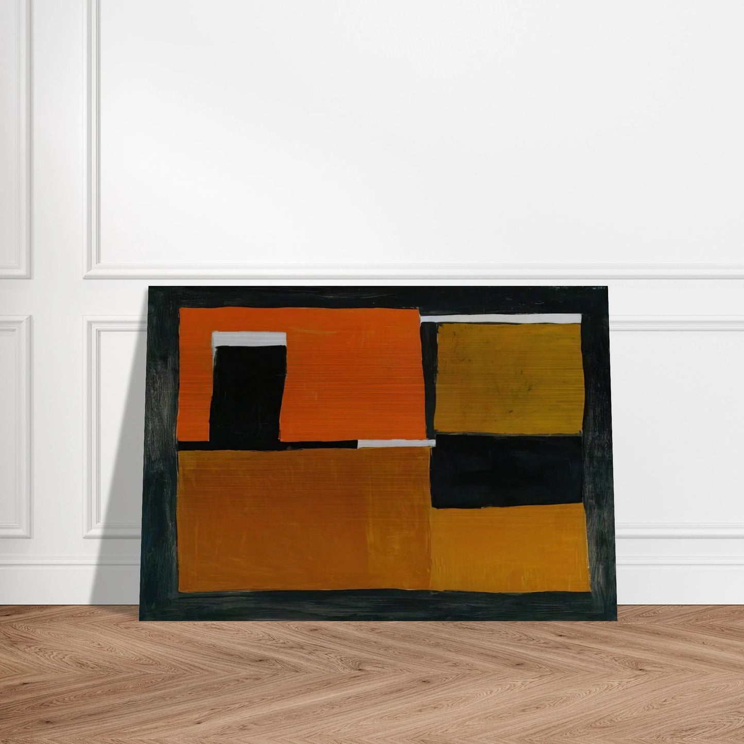 Orange, Black and White Composition - 1953 - William Scott Brushed Aluminum Print - 70x100 cm / 28x40 inches | William Scott Aluminum Print | William Scott Prints