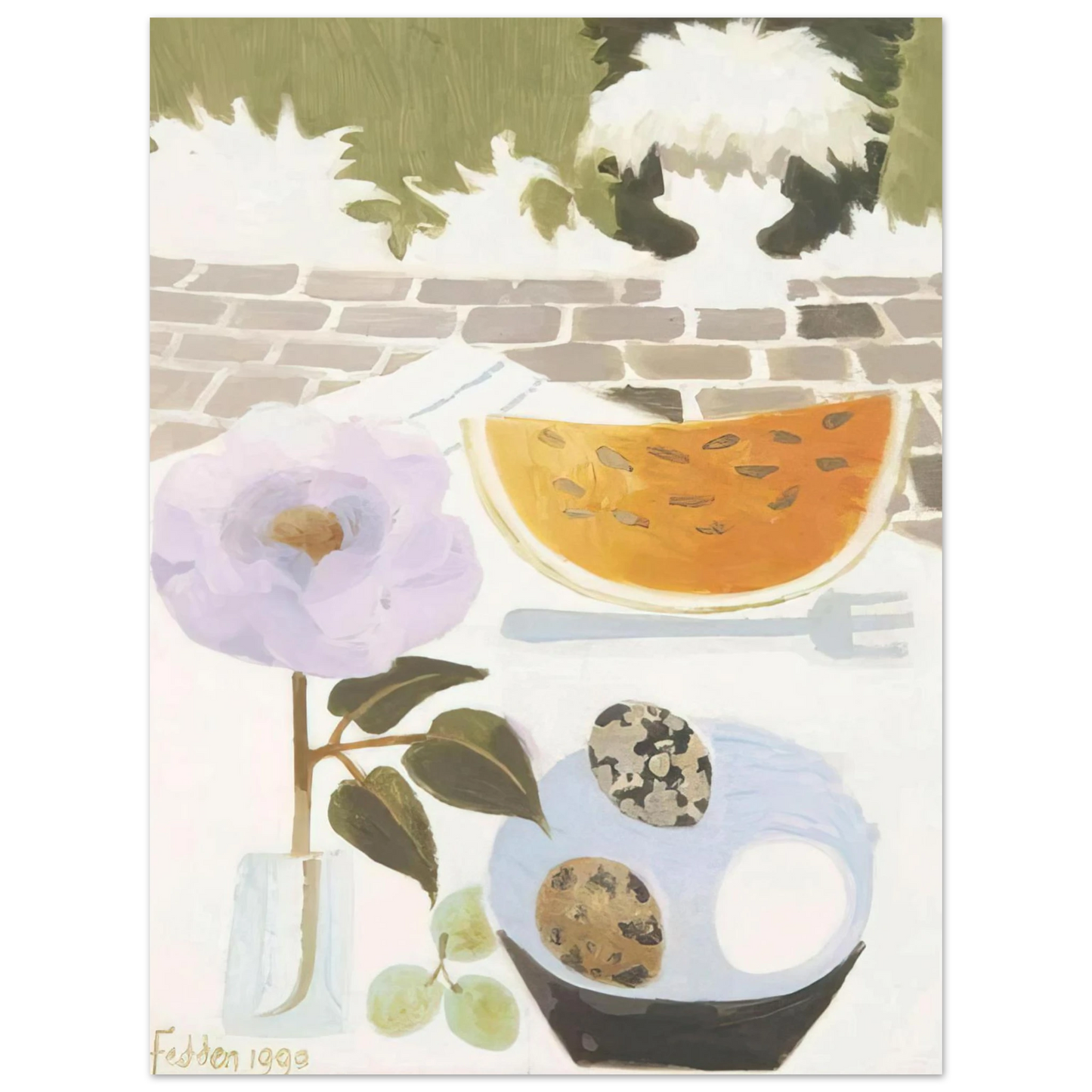 Mary Fedden - A Slice of Melon - 1990  75x100 cm / 30x40inches Fine Art Poster