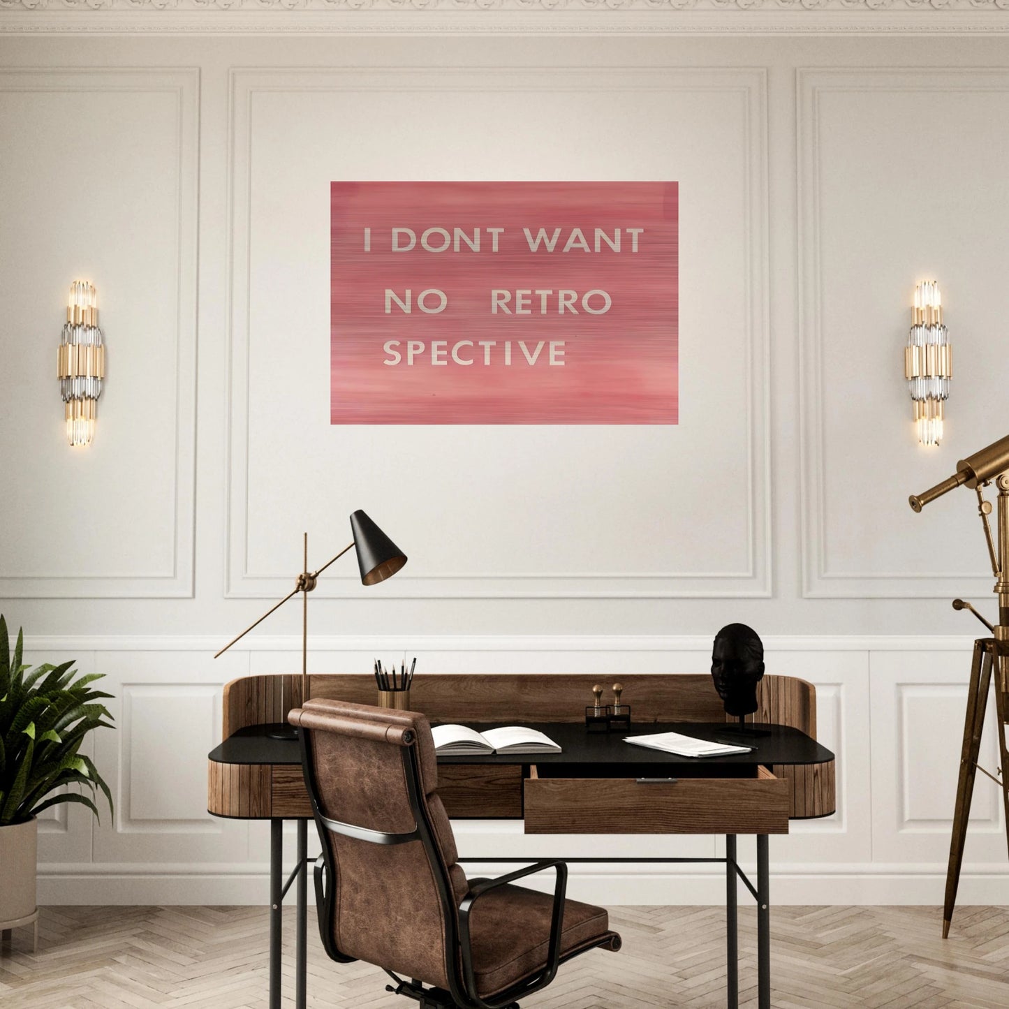 I DON T WANT NO RETRO SPECTIVE 1979 - Edward Ruscha Brushed Aluminum Print - 70x100 cm / 28x40 inches | Edward Ruscha Aluminum Print | Edward Ruscha Prints