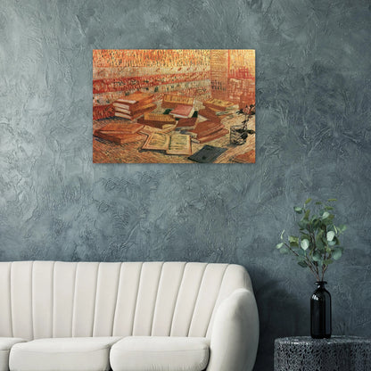 Still Life - French Novels and Rose - Vincent van Gogh Brushed Aluminum Print - 70x100 cm / 28x40 inches | Vincent van Gogh Aluminum Print | Vincent van Gogh Prints