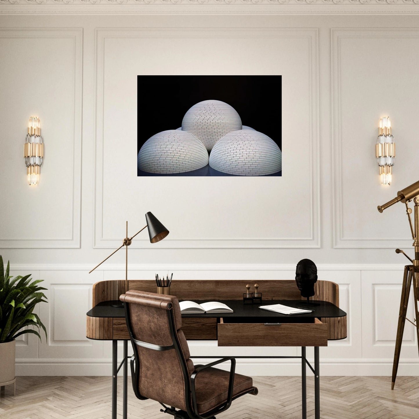 Model for Brick Structure four domes and a sphere - Sol LeWitt Brushed Aluminum Print - 70x100 cm / 28x40 inches | Sol LeWitt Aluminum Print | Sol LeWitt Prints