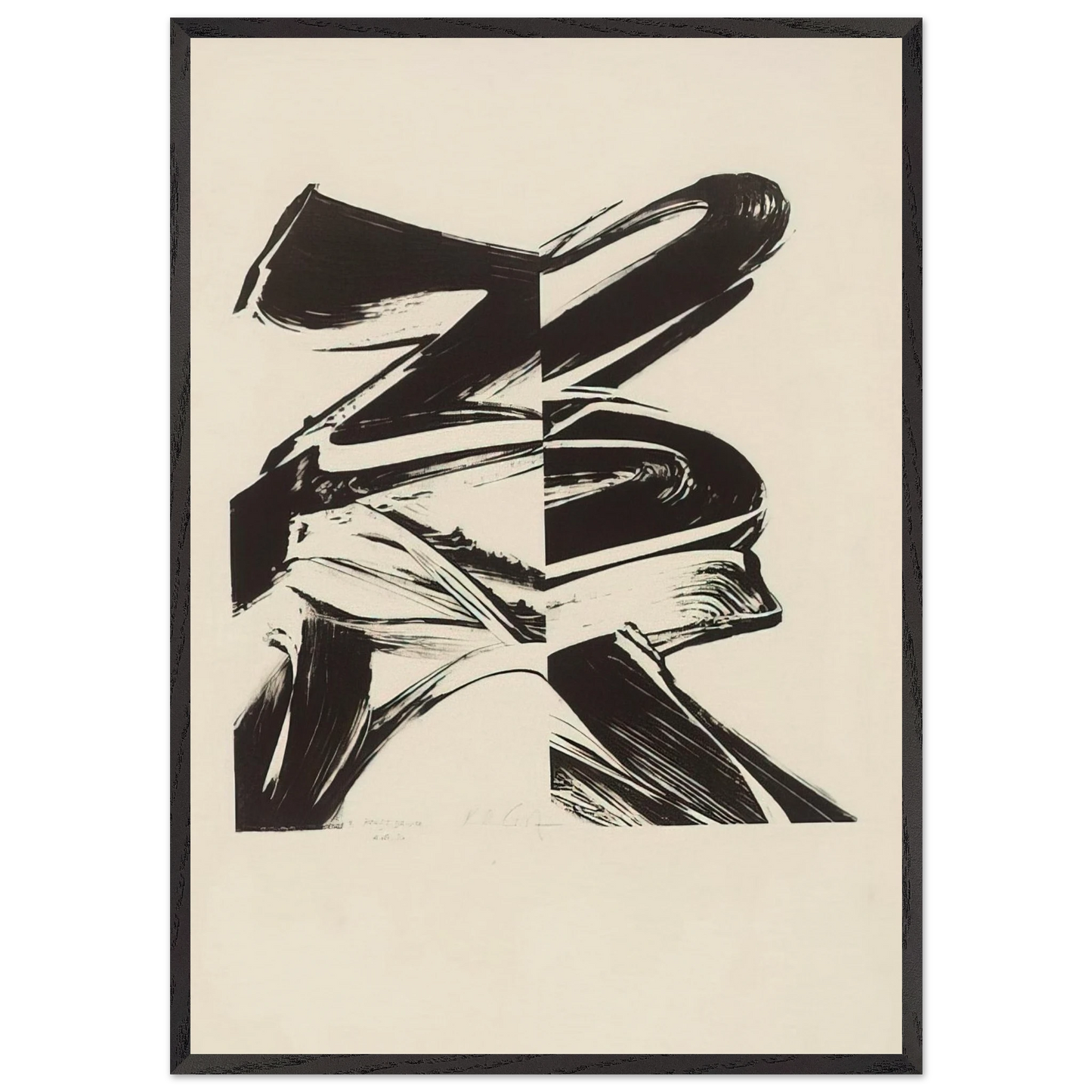 Untitled From a Laugh without Mouth - Karl Otto Gotz 70x100 cm / 28x40 inches Framed Art Print – Black Wooden Frame