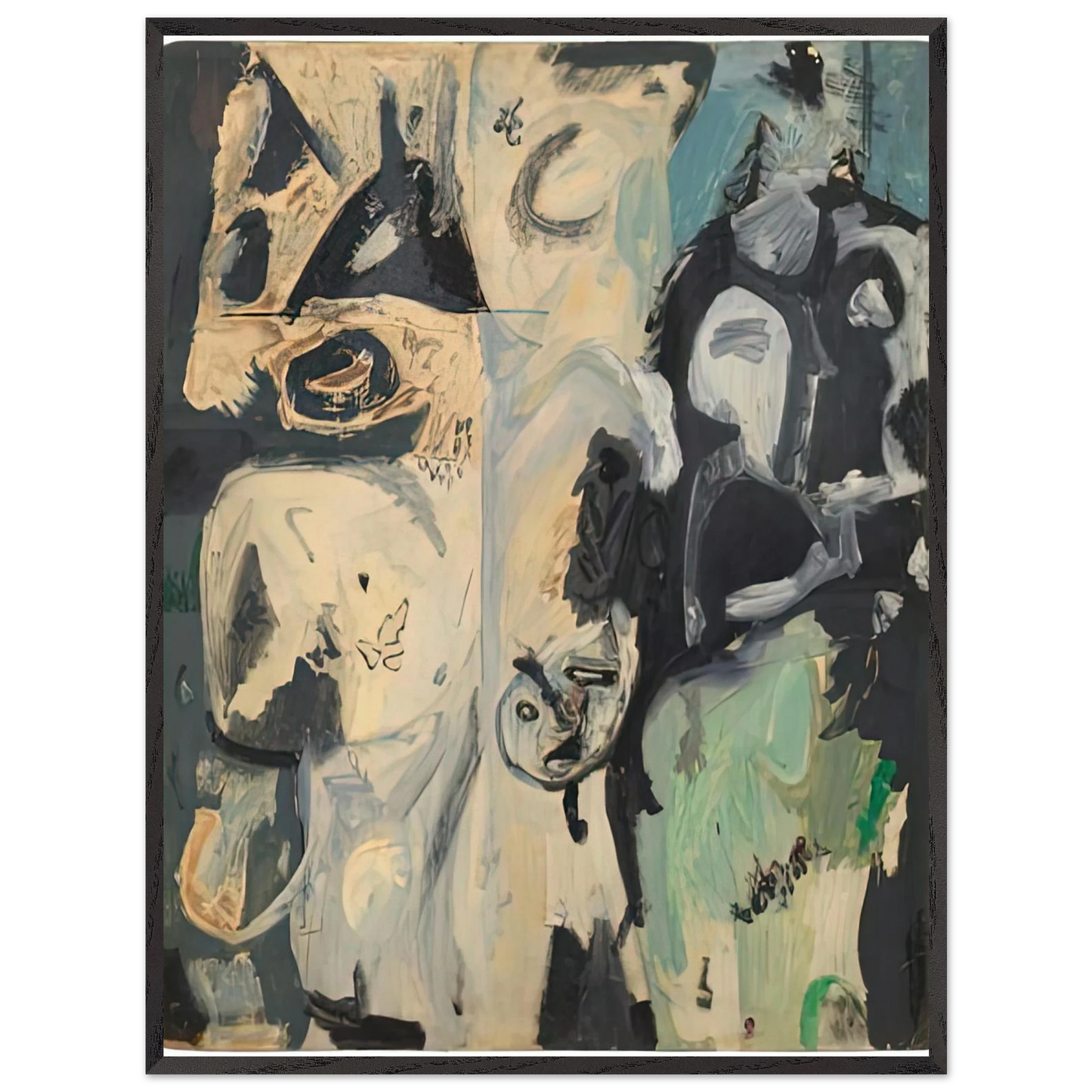 Helen Frankenthaler - Untitled, 1950- Wall Art - 21x29.7 cm / 8x12" - Premium Wooden Framed Poster With Fine Art Paper-canvas - White frame