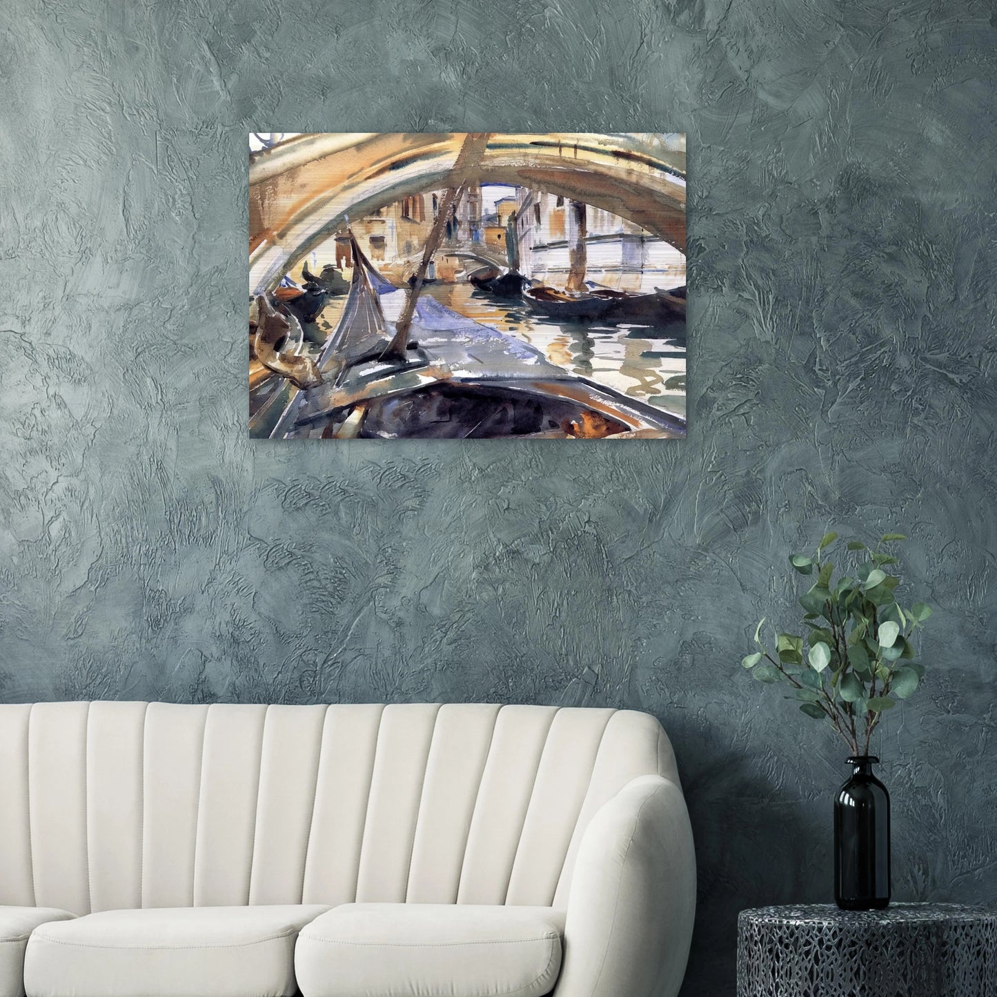 Rio de Santa Maria Formosa - John Singer Sargent Brushed Aluminum Print - 70x100 cm / 28x40 inches | John Singer Sargent Aluminum Print | John Singer Sargent Prints