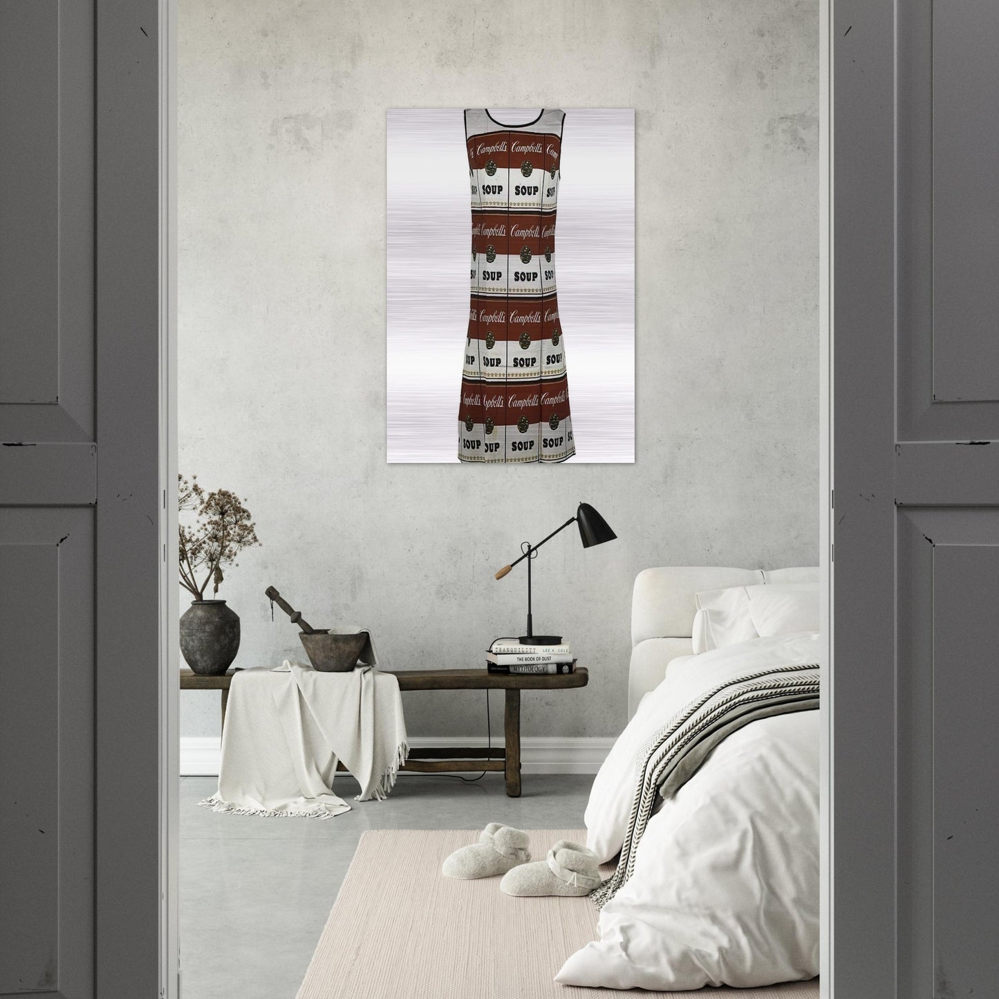 The Souper Dress - Andy Warhol Brushed Aluminum Print - 70x100 cm / 28x40 inches | Andy Warhol Aluminum Print | Andy Warhol Prints