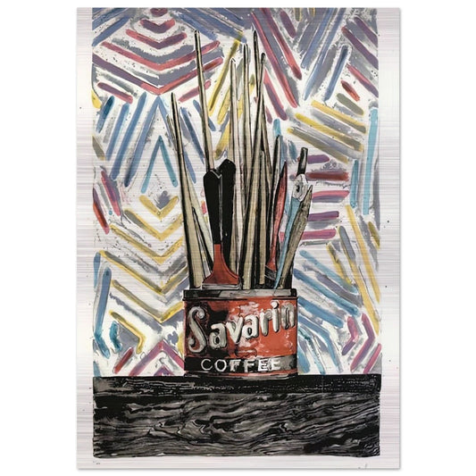 SAVARIN ULAE 183 - Jasper Johns Brushed Aluminum Print - 70x100 cm / 28x40 inches | Jasper Johns Aluminum Print | Jasper Johns Prints