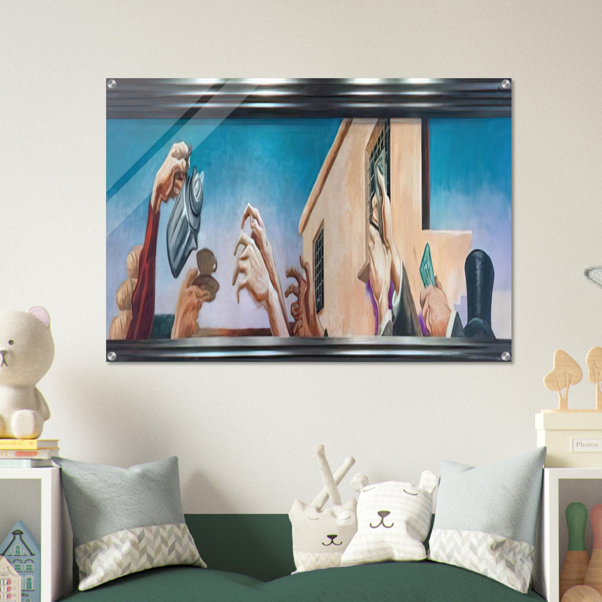 OUTREACHING HANDS 1931 - Thomas Hart Benton Acrylic Print - 70x100 cm / 28x40″ inches