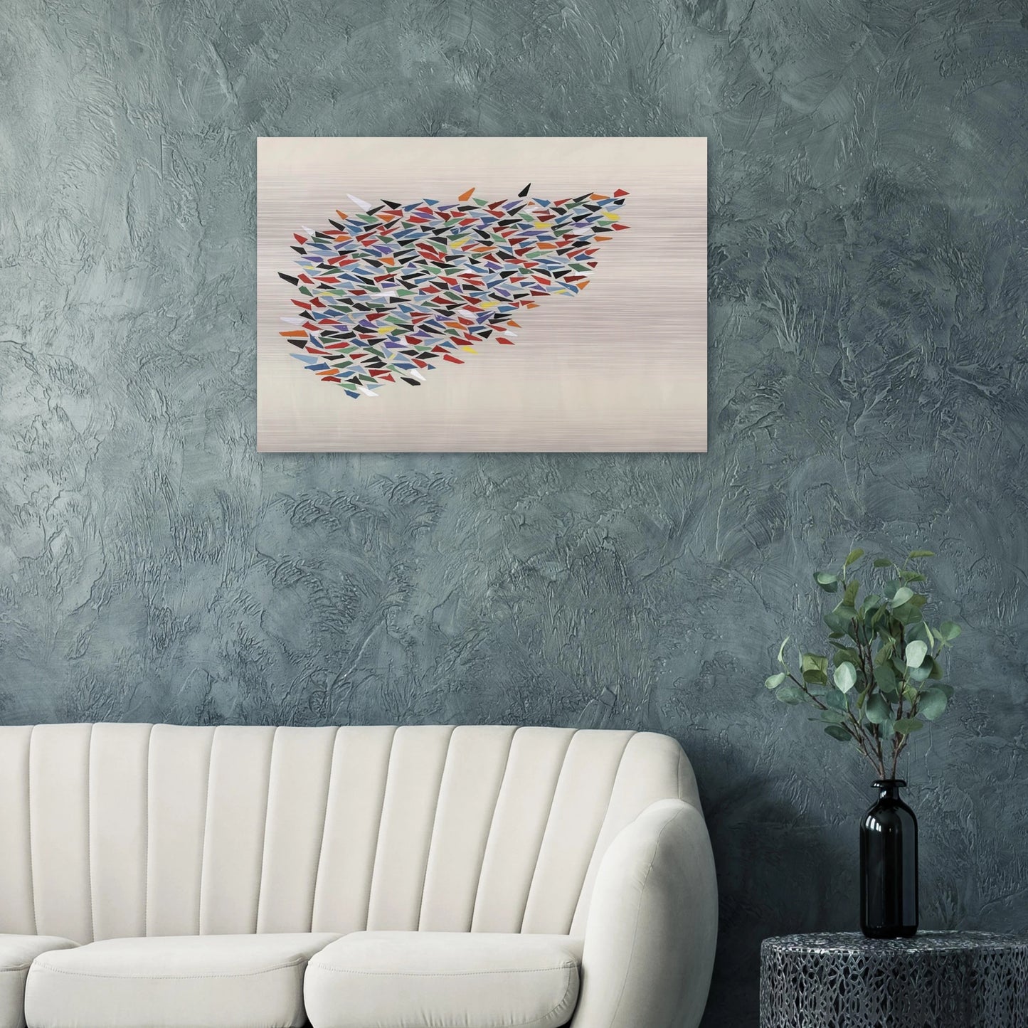 Color Shapes on Gray - 1979 - Robert Goodnough Brushed Aluminum Print - 70x100 cm / 28x40 inches | Robert Goodnough Aluminum Print | Robert Goodnough Prints