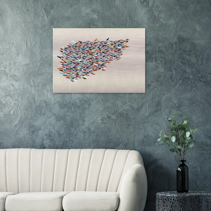 Color Shapes on Gray - 1979 - Robert Goodnough Brushed Aluminum Print - 70x100 cm / 28x40 inches | Robert Goodnough Aluminum Print | Robert Goodnough Prints