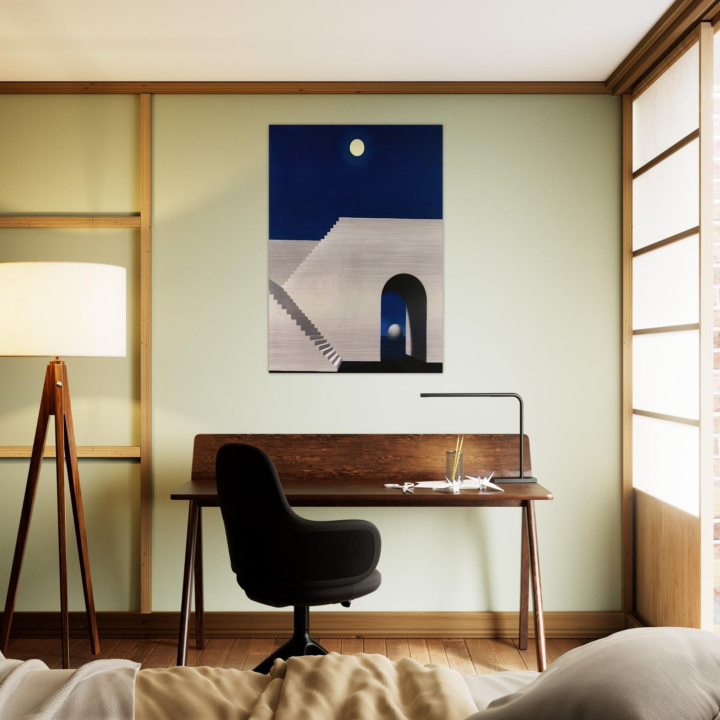 ARCHITECTURE AU CLAIR DE LUNE 1956 - Rene Magritte Brushed Aluminum Print - 70x100 cm / 28x40 inches | Rene Magritte Aluminum Print | Rene Magritte Prints